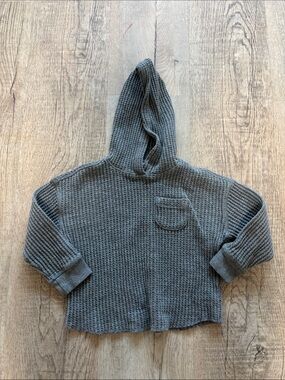 Cat & Jack Gray Waffle Knit Hooded Pullover